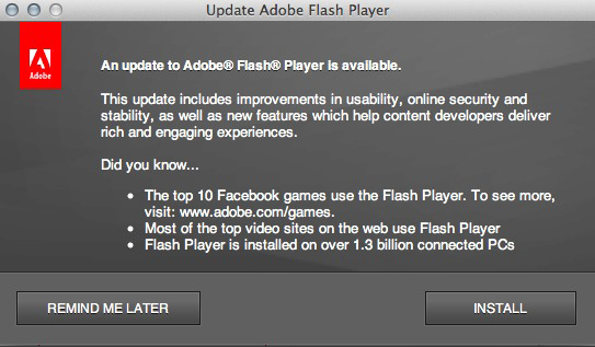 os x remove adobe flash player update