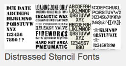 "Distressed Stencil Fonts"