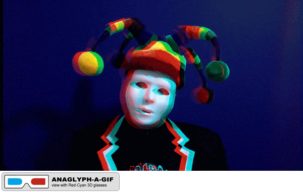 "Number 2 in 3D" Anaglyph-a-GIF by @aforgrave